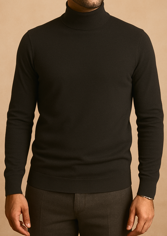 Pull Col Montant Qualité Supérieure - NOIR