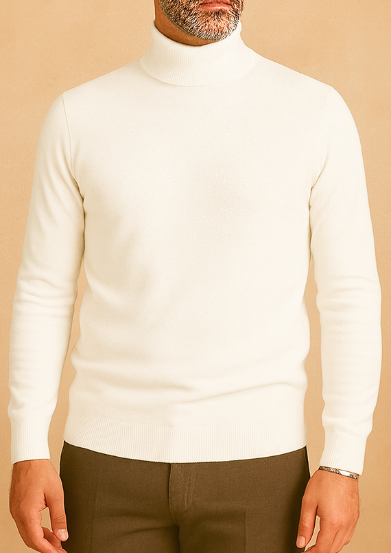 Pull Col Montant Qualité Supérieure - BLANC