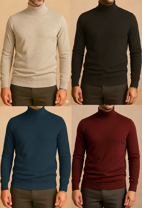 OFFRE SPECIALE: 4 x Pull Col Montant - COULEURS + NOIR | Livraison Gratuite