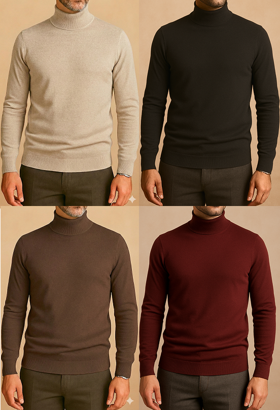 OFFRE SPECIALE: 4 x Pull Col Montant - NOIR/COULEURS II | Livraison Gratuite