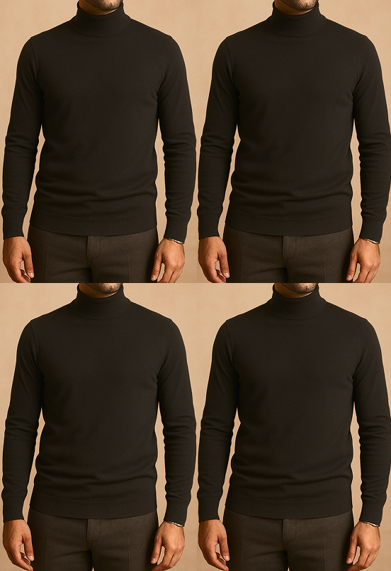 OFFRE SPECIALE: 4 x Pull Col Montant - NOIR | Livraison Gratuite