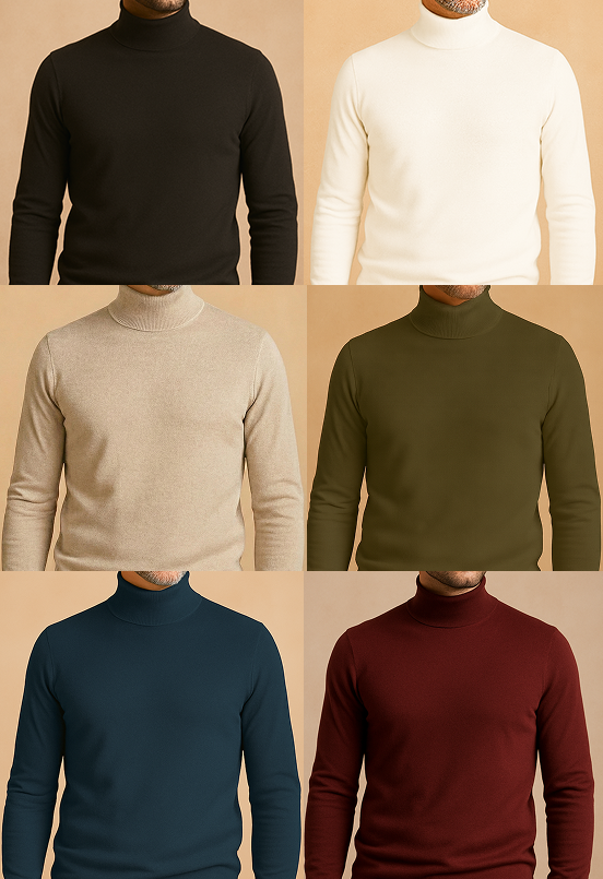 OFFRE SPECIALE: 6 x Pull Col Montant - COULEURS + BLANC + NOIR | Livraison Gratuite