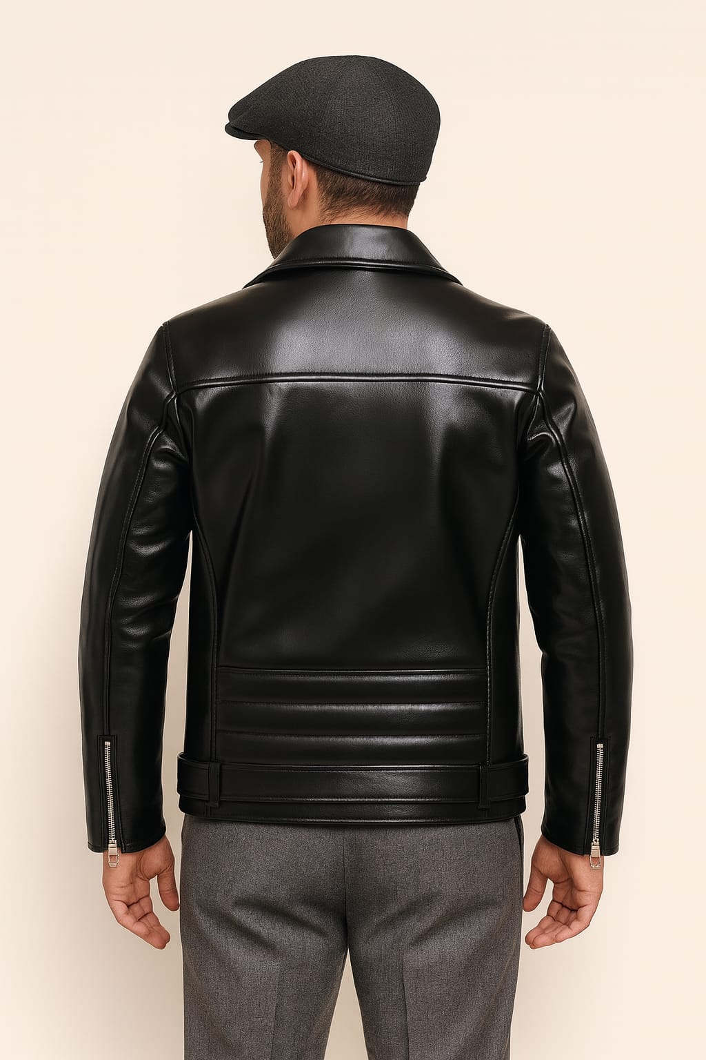 Veste Biker Homme – Simili Cuir Premium (Skaï)
